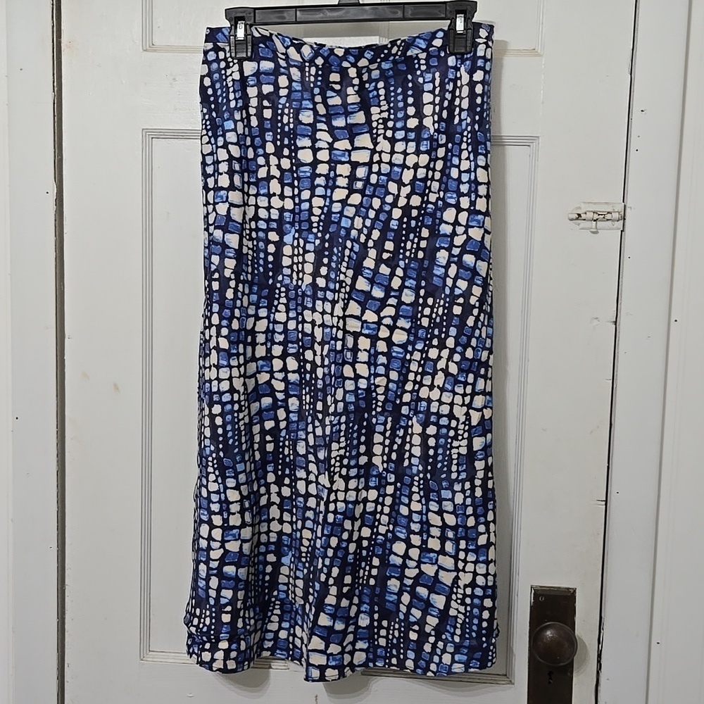 J. McLaughlin Blue Louisa May Cobblestone Bias Midi Skirt Womens 6 New WO Tags - Picture 5 of 5
